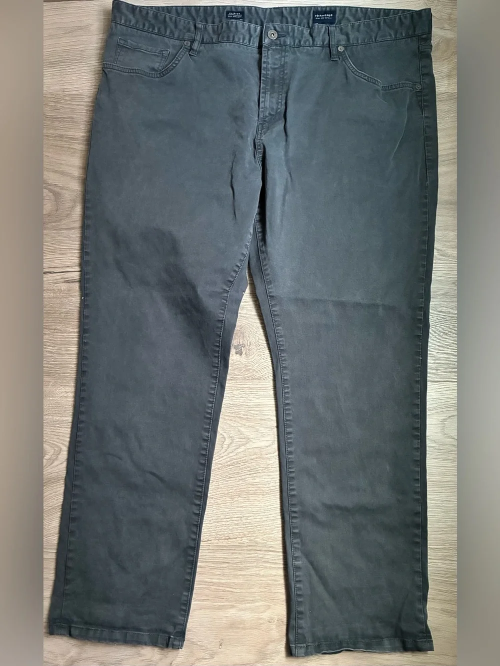 7Diamonds Clifton Pants Men’s 42x30 Slim Straight Stretch Chino Casual Dark Gray